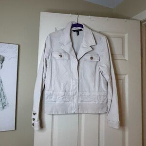 White House Black Market Light Tan Jean Jacket